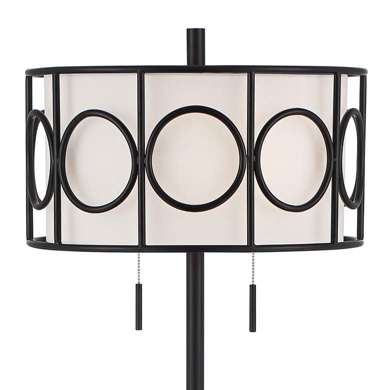 Image 3 Franklin Iron Works Rodeo Floor Lamp Matte Black with Faux Wood Finish more views