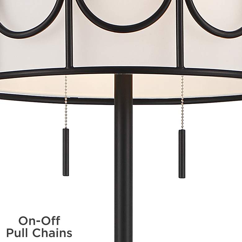 Image 4 Franklin Iron Works Rodeo Floor Lamp Matte Black with Faux Wood Finish more views