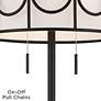 Franklin Iron Works Rodeo Floor Lamp Matte Black with Faux Wood Finish