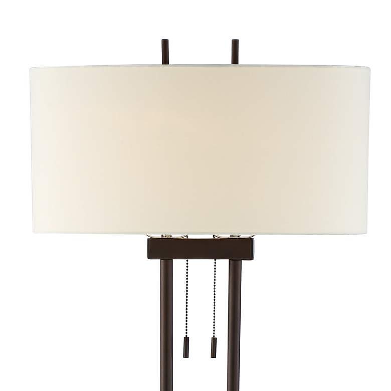 Image 3 Franklin Iron Works Roscoe 62" Bronze Pole Modern Floor Lamps Set of 2 more views