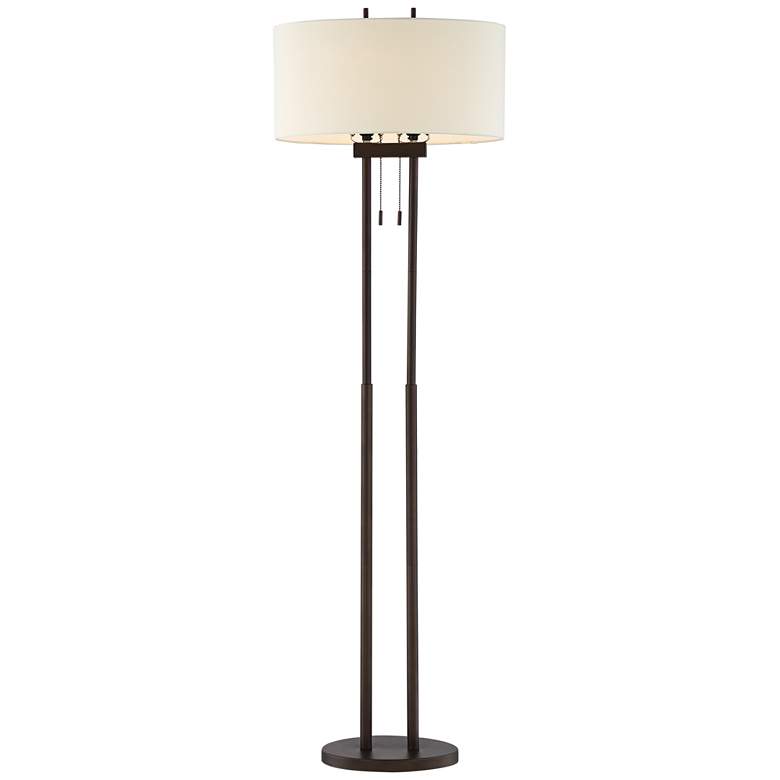 Image 6 Franklin Iron Works Roscoe 62" Bronze Pole Modern Floor Lamps Set of 2 more views