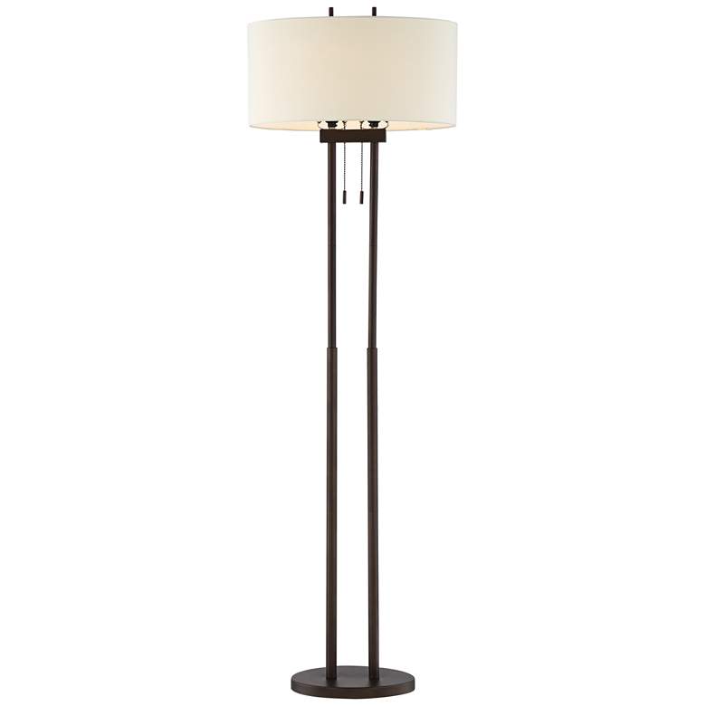 Image 6 Franklin Iron Works Roscoe 62" Bronze Pole Modern Floor Lamps Set of 2 more views
