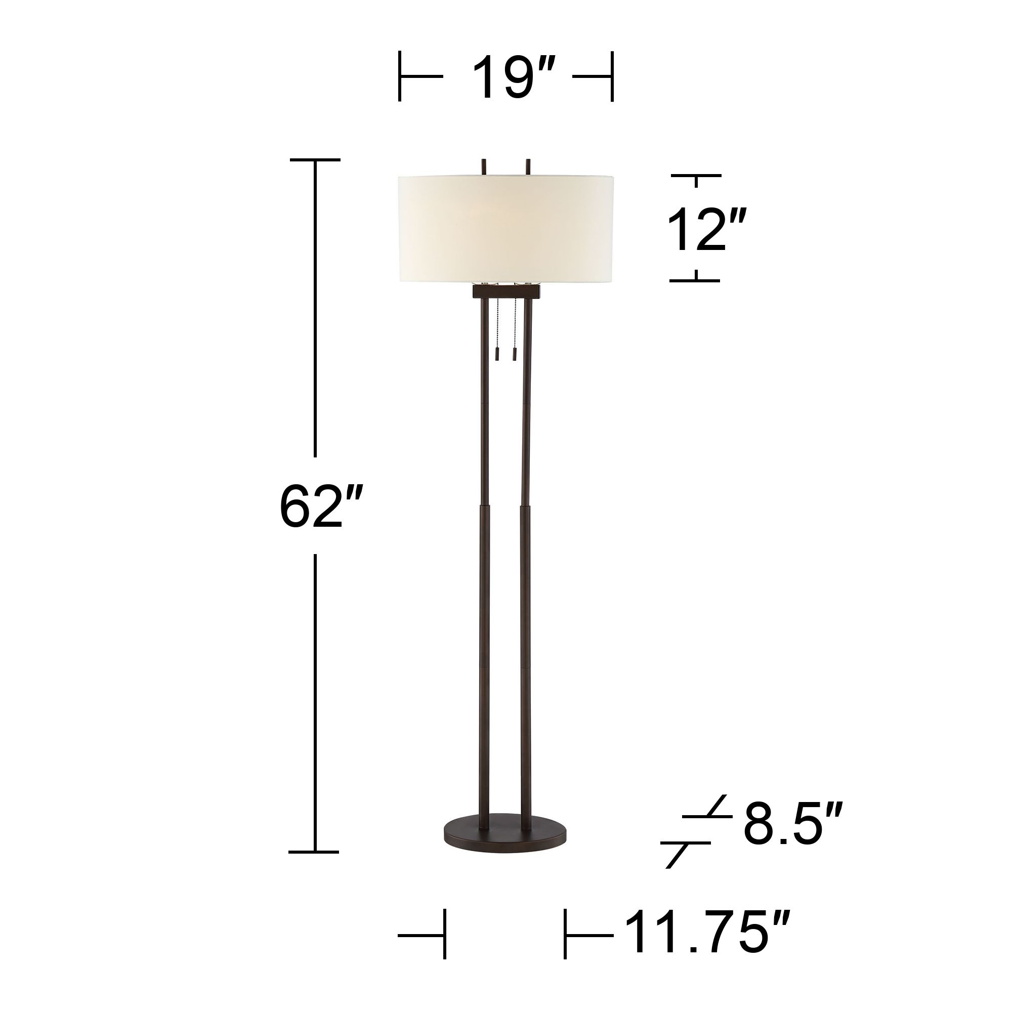 Video About The Roscoe Bronze Twin Pole Floor Lamp
