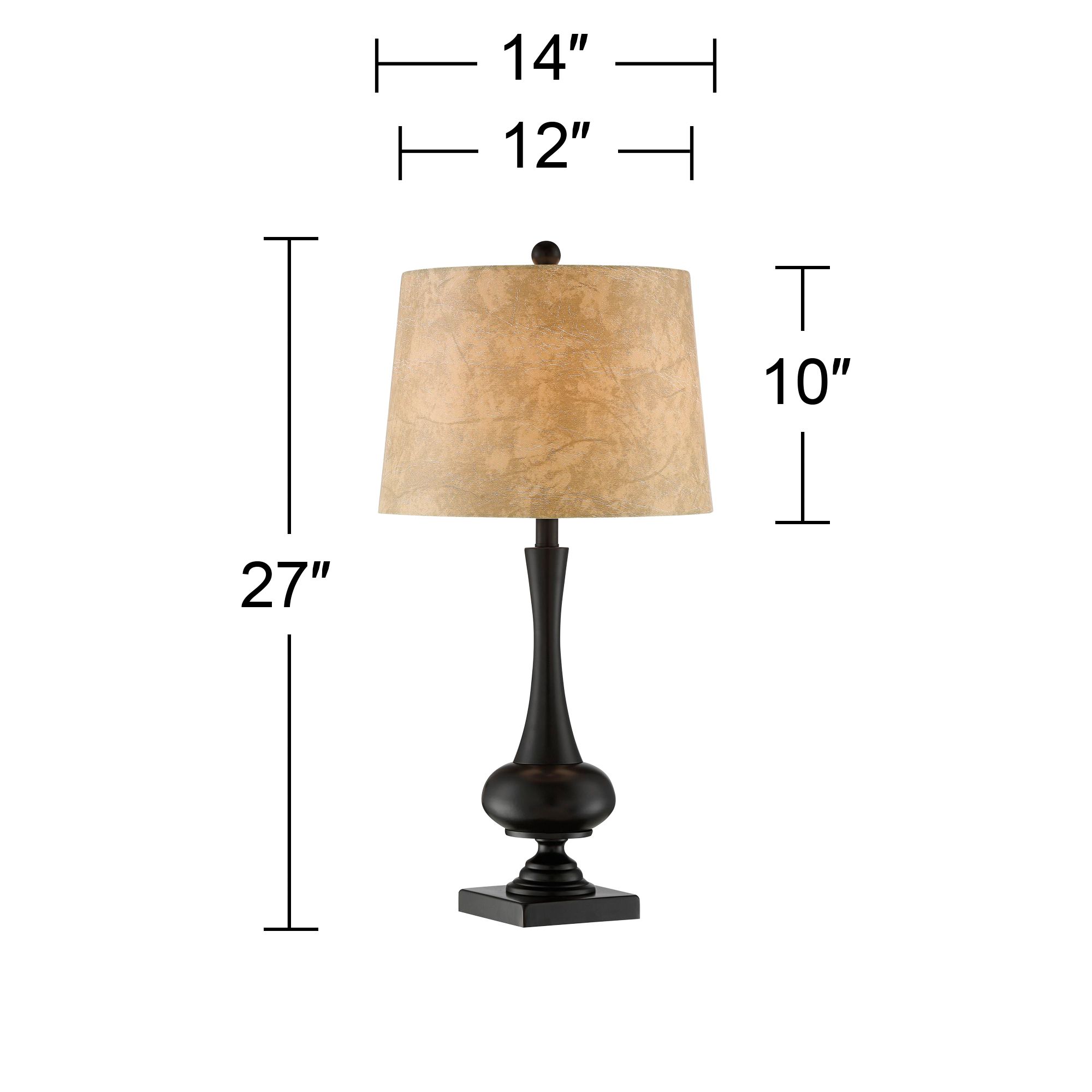 Franklin Iron Works Ross 27" Dark Bronze USB Table Lamps Set of 2