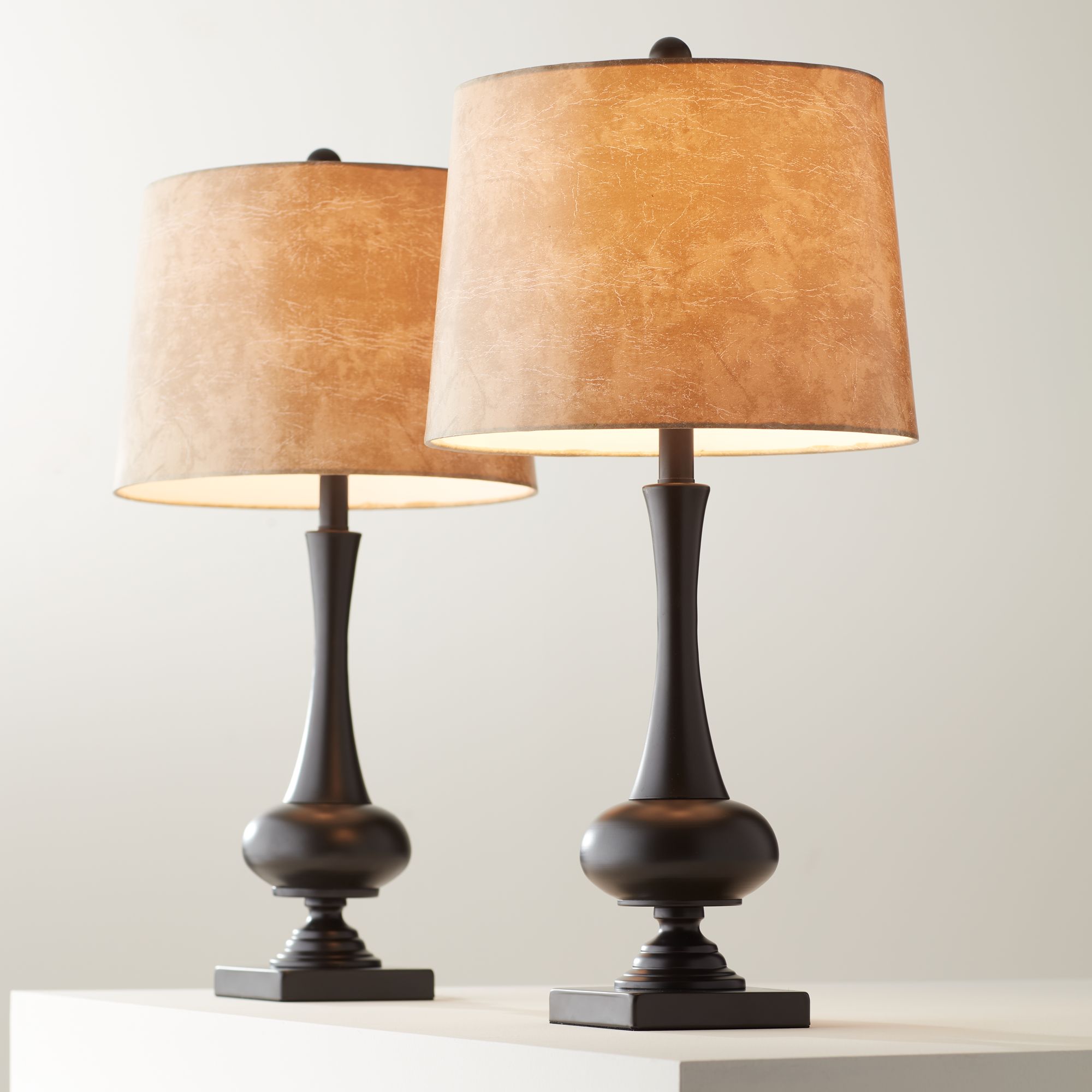 Franklin Iron Works Ross 27" Dark Bronze USB Table Lamps Set of 2