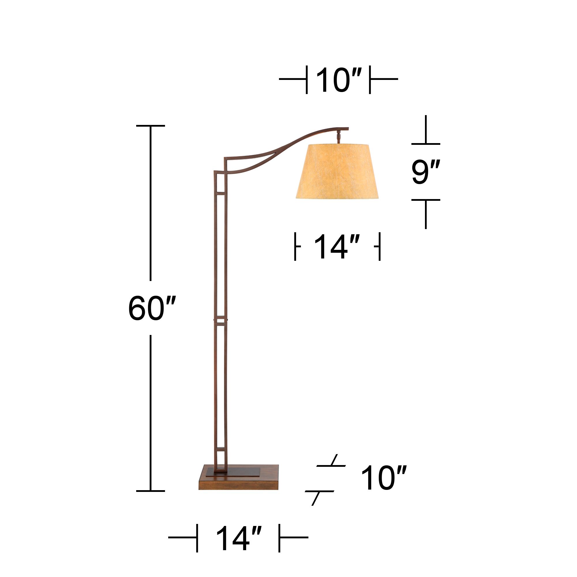 Franklin Iron Works Rossy 60" Bronze Downbridge Arc Floor Lamp