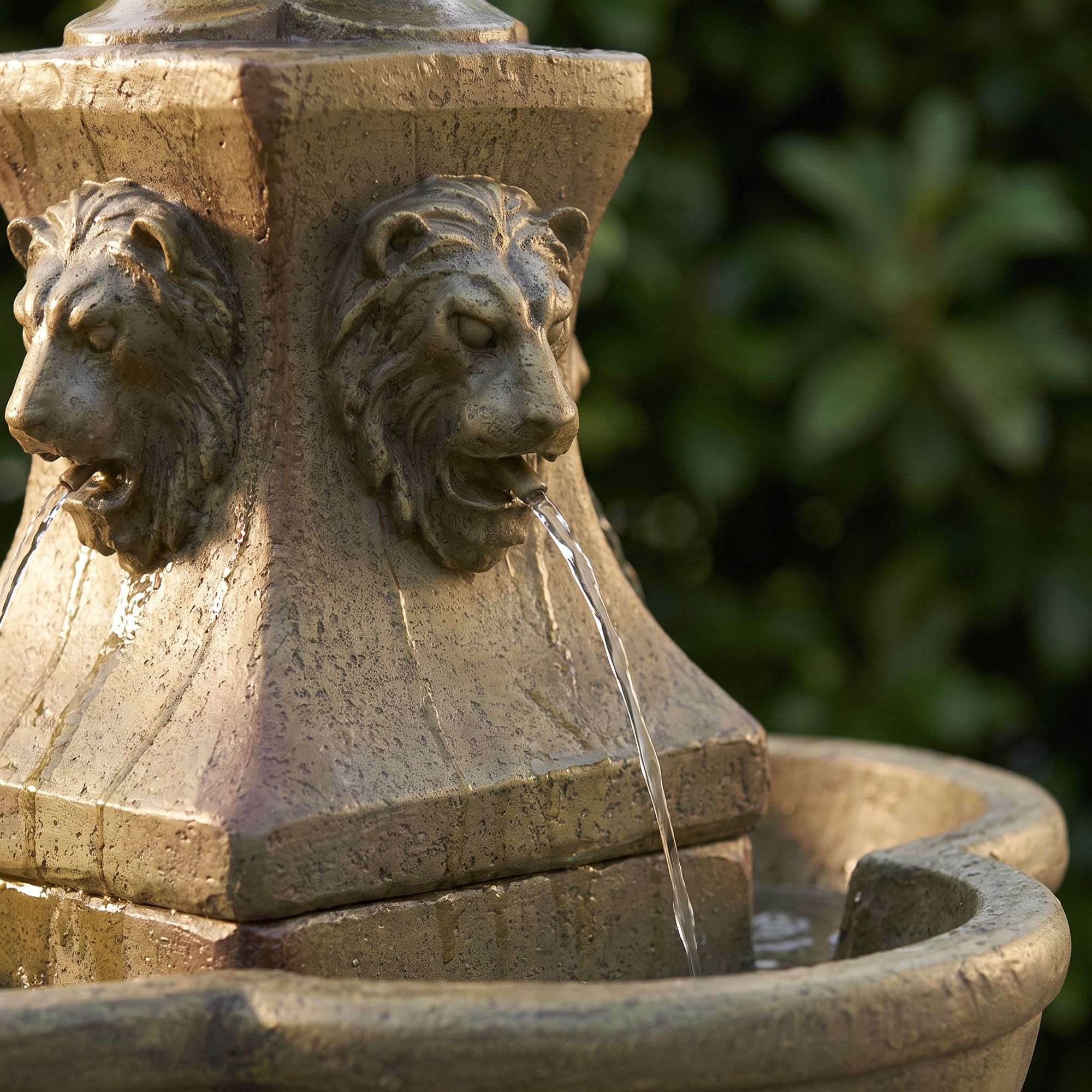 Image 5 Franklin Iron Works Royal Lion 54"H Garden Pedestal Outdoor Fountain more views