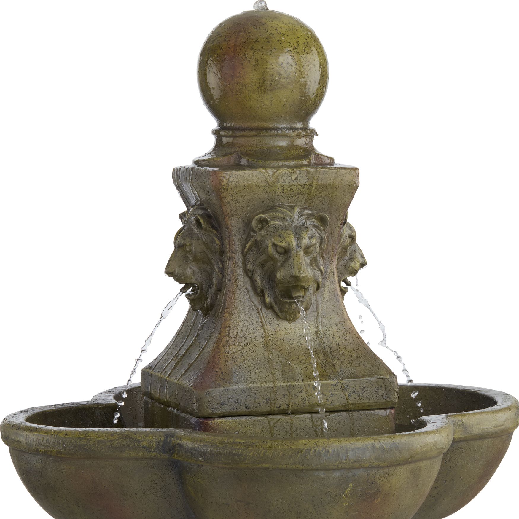 Franklin Iron Works Royal Lion 54"H Garden Pedestal Outdoor Fountain in scene