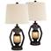 Franklin Iron Works Rustic Miner 25 1/4" Night Light Lamps Set of 2