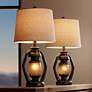 4_Franklin Iron Works Rustic Miner 25 1/4" Night Light Lamps Set of 2 more views