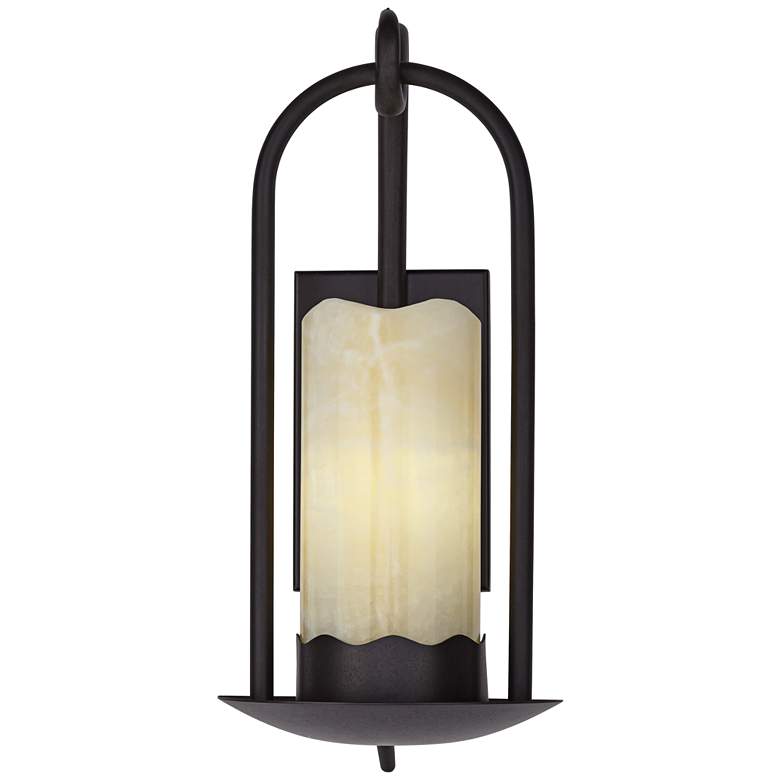 Image 5 Franklin Iron Works Rustic Onyx 14 1/2 inch Faux Candle Light Wall Sconce more views