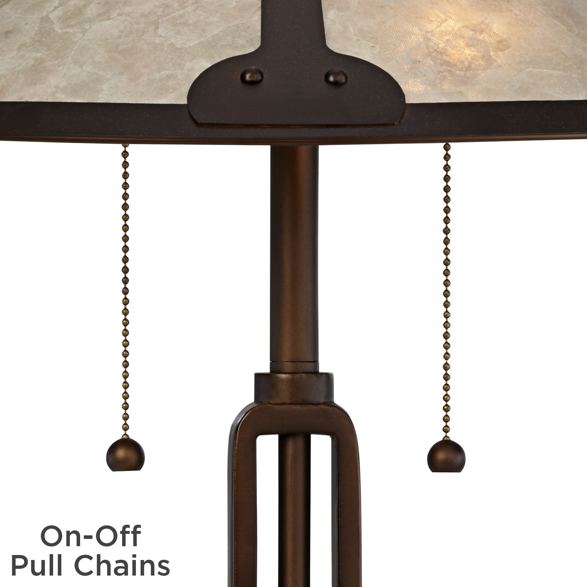 Image 5 Franklin Iron Works Samuel 20" Mica and Bronze Pull Chain USB Lamp more views