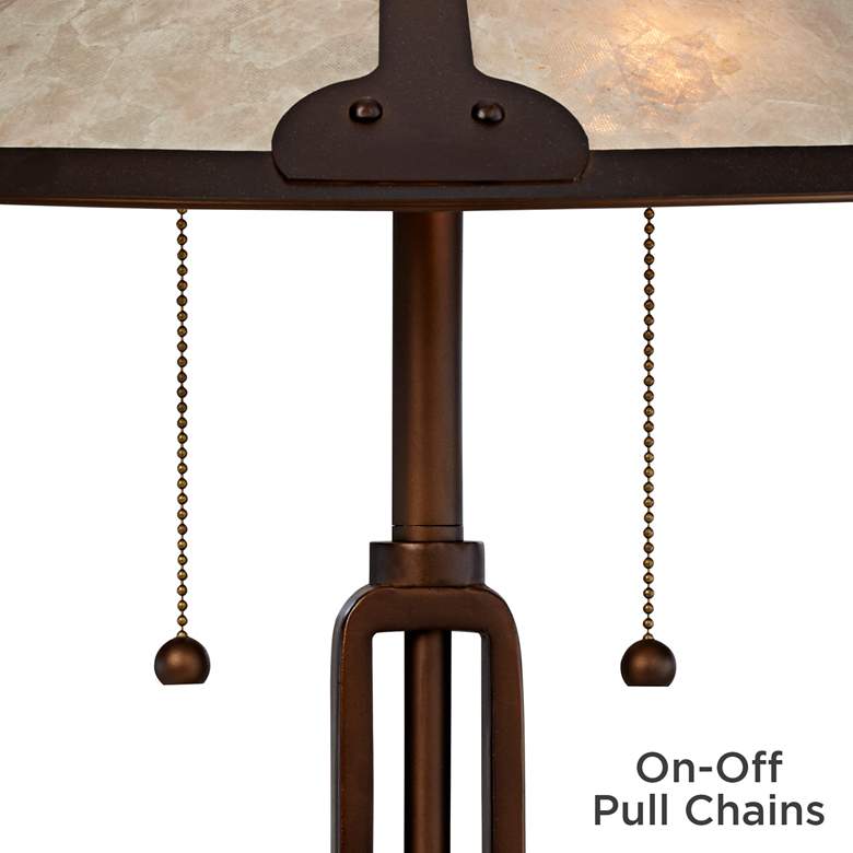 Image 7 Franklin Iron Works Samuel 20" Mica and Bronze Pull Chain USB Lamp more views