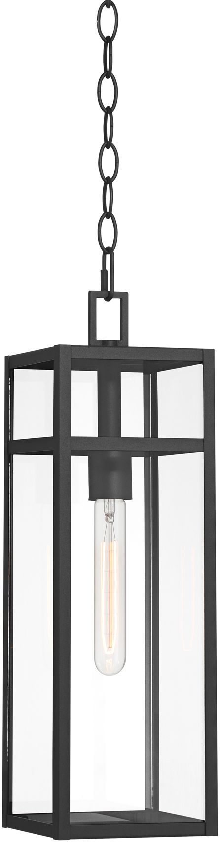 Franklin Iron Works San Lucas 19 1/2" Sand Black Outdoor Hanging Light