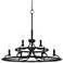 Franklin Iron Works Shane 30" Black Two-Tier 9-Light Ring Chandelier