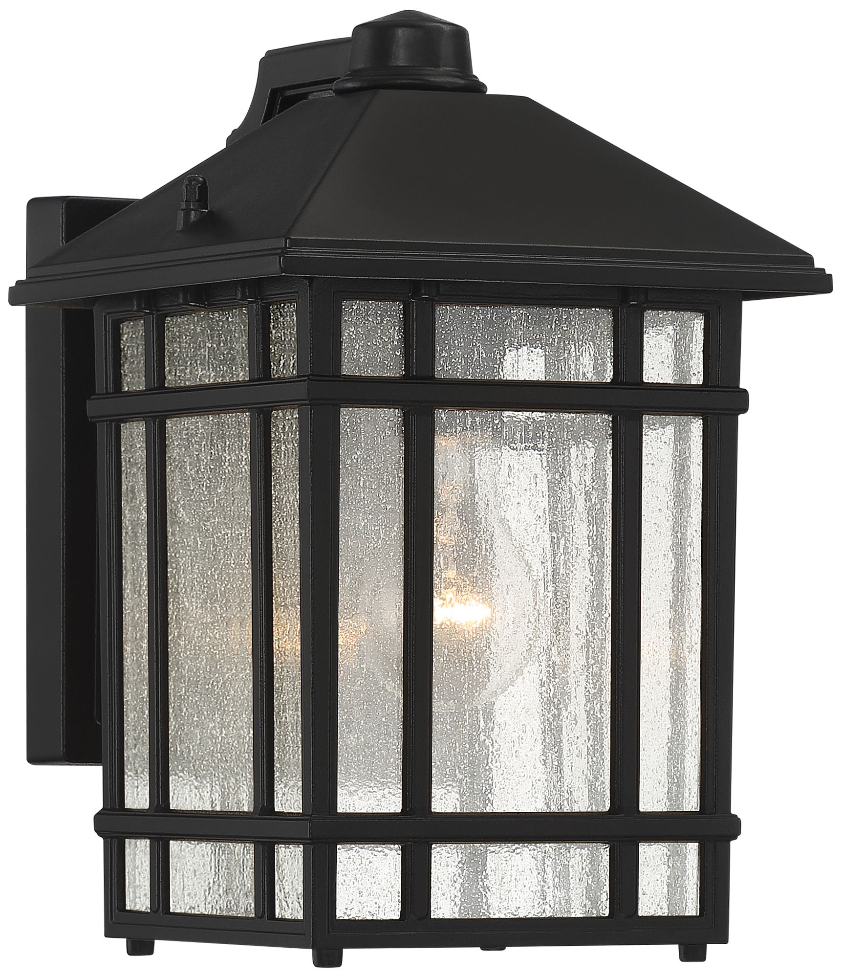 Image 2 Franklin Iron Works Sierra Craftsman 11"H Black Dusk-Dawn Outdoor Lt