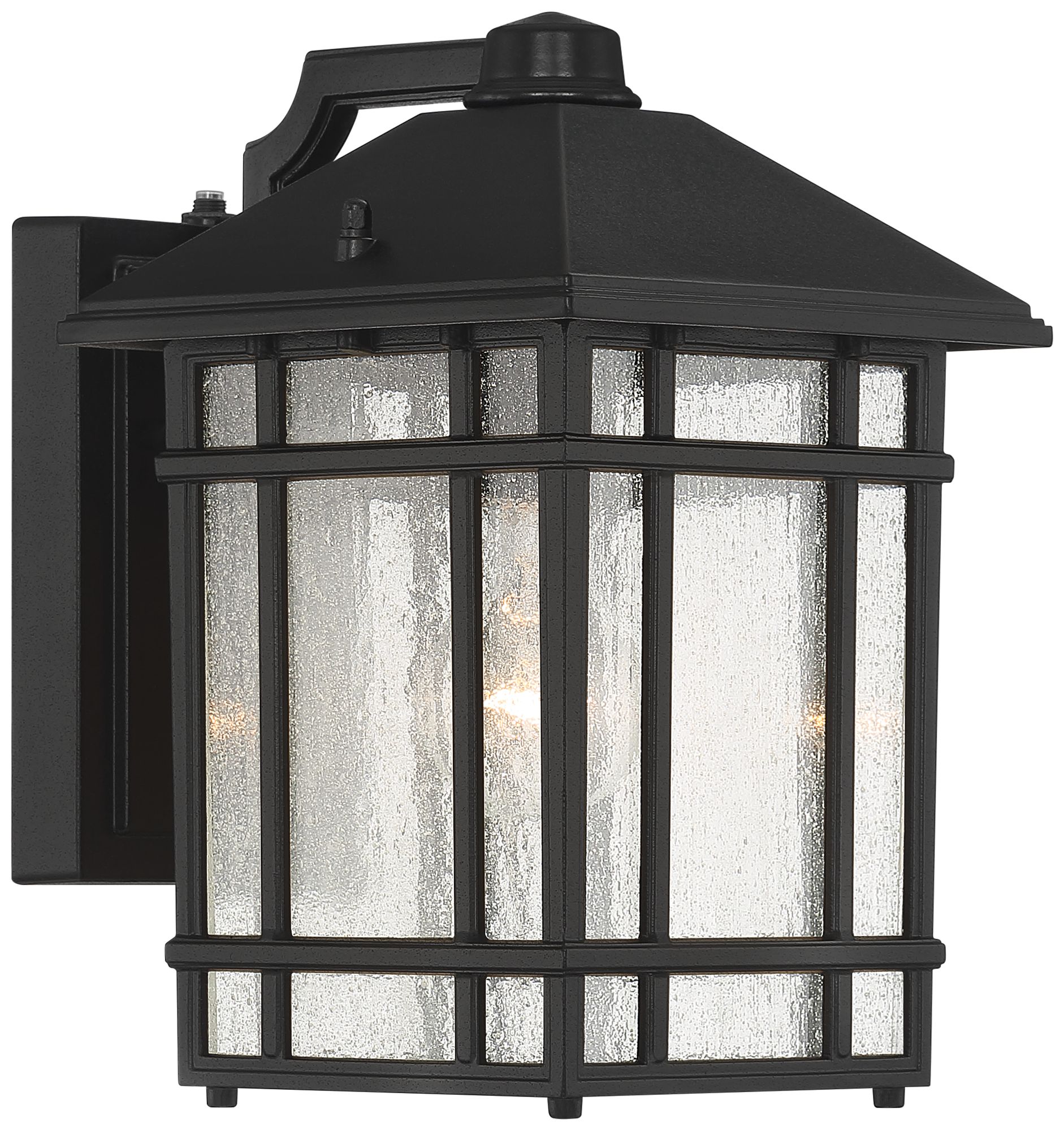 Image 5 Franklin Iron Works Sierra Craftsman 11"H Black Dusk-Dawn Outdoor Lt more views