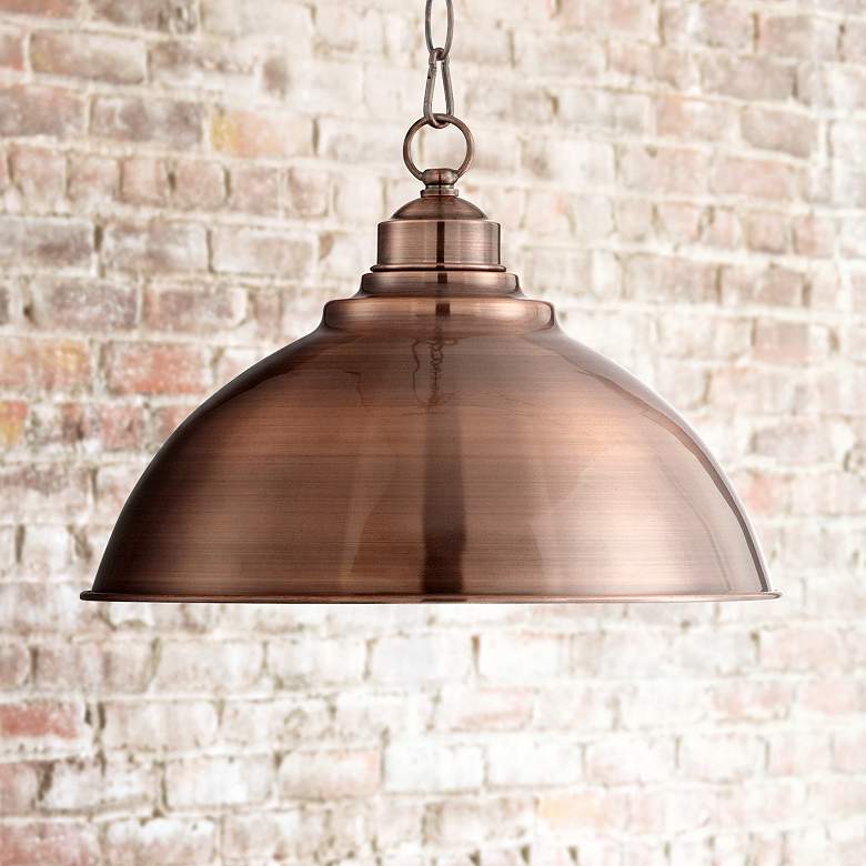 Image 2 Franklin Iron Works Southton 13 1/4" Wide Copper Dome Pendant Light