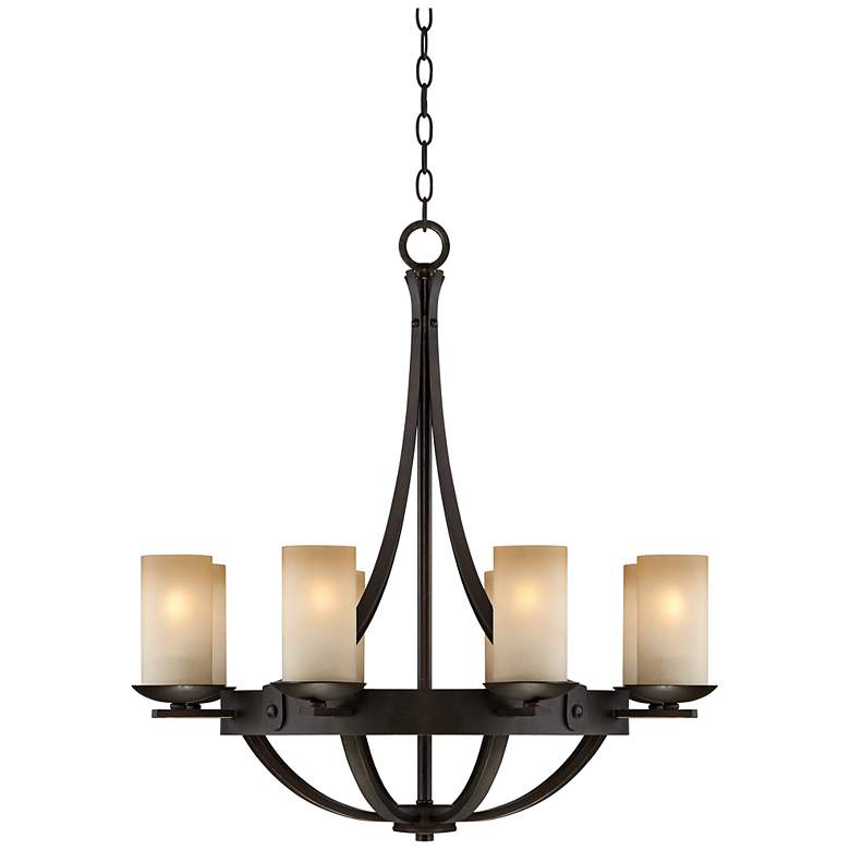 Image 3 Franklin Iron Works Sperry 28" Bronze Bowl and Scavo Glass Chandelier