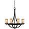 Franklin Iron Works Sperry 28" Bronze Bowl and Scavo Glass Chandelier