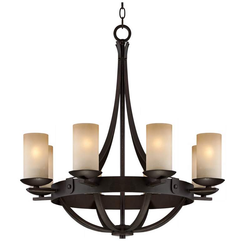 Image 6 Franklin Iron Works Sperry 28 inch Bronze Bowl and Scavo Glass Chandelier more views