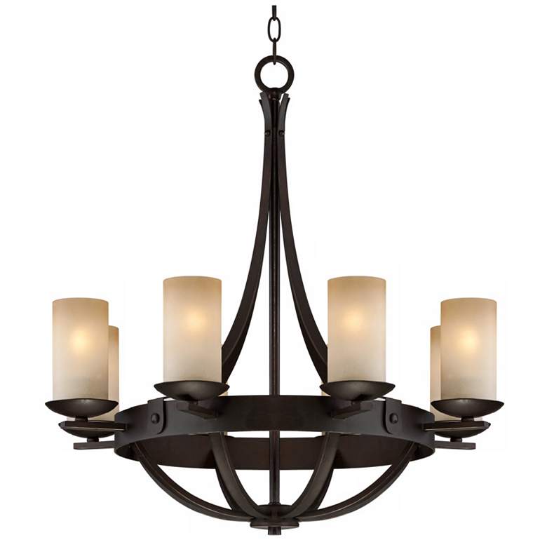 Image 6 Franklin Iron Works Sperry 28" Bronze Bowl and Scavo Glass Chandelier more views