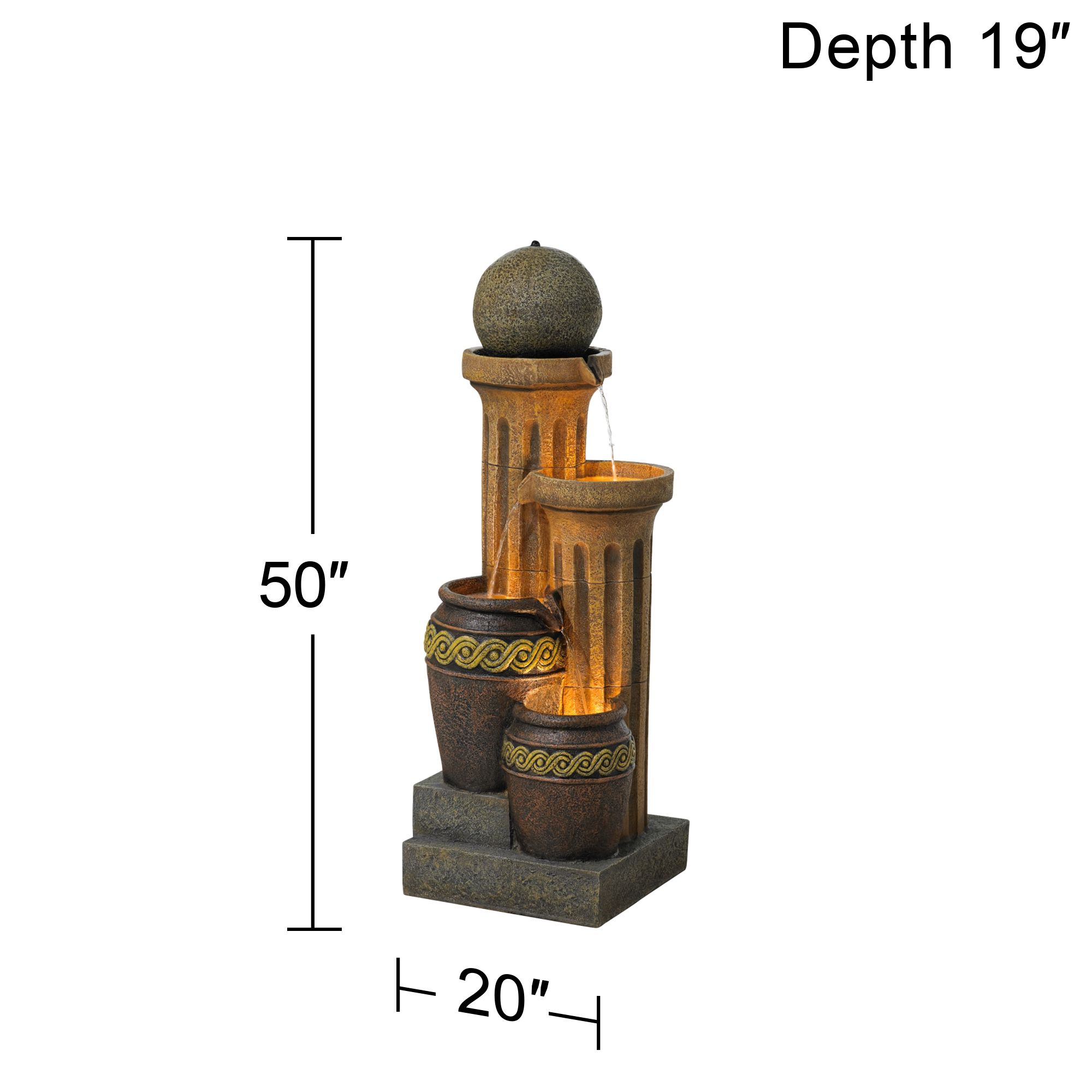 Sphere Jugs and Column Fountain