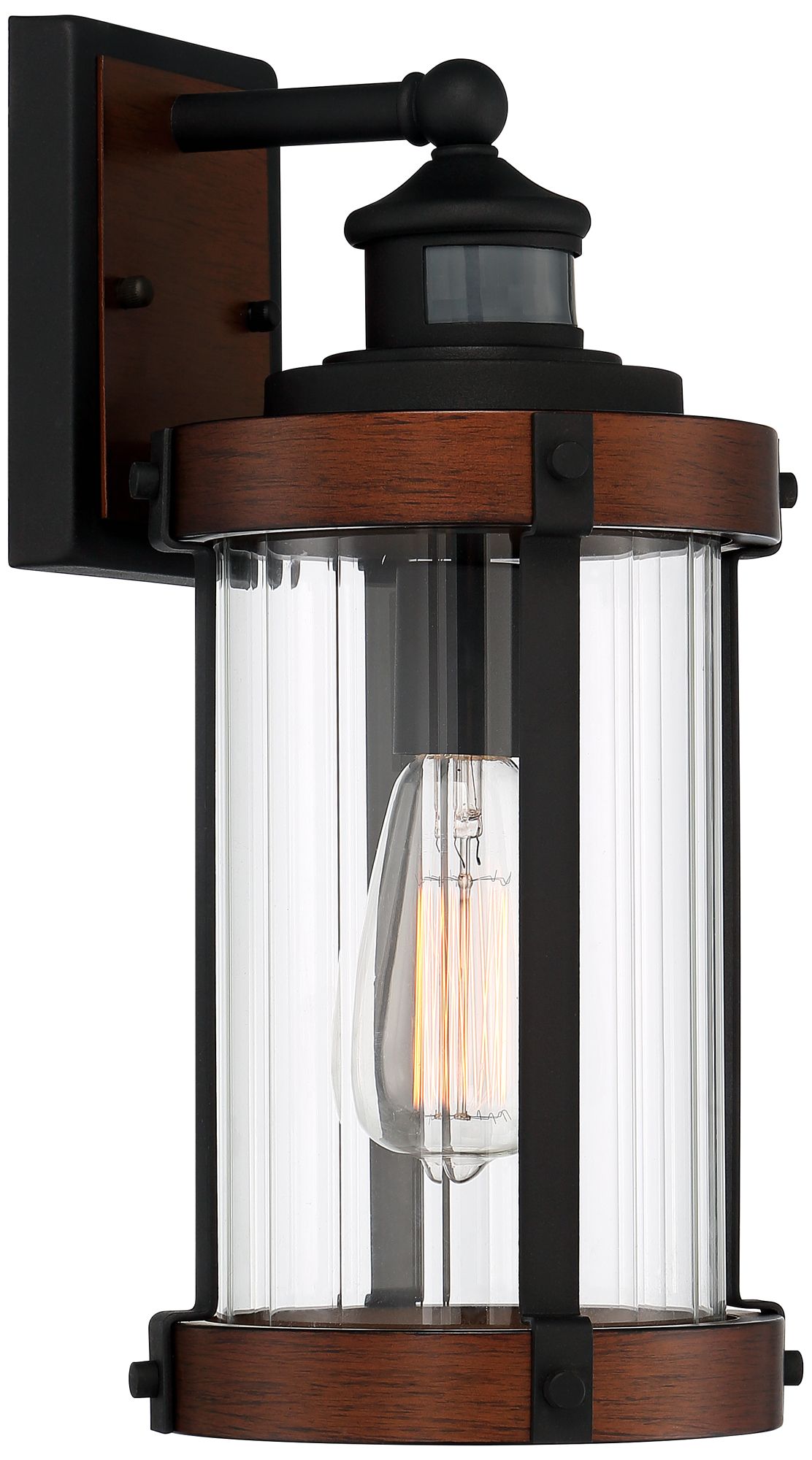 Image 5 Franklin Iron Works Stan 15 1/2" Black Motion Sensor Outdoor Wall Lt more views