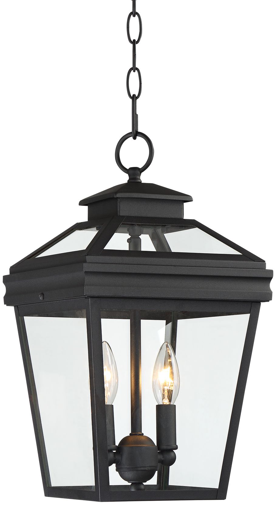 Franklin Iron Works Stratton Street 16 1/2" Black Outdoor Hanging Lt