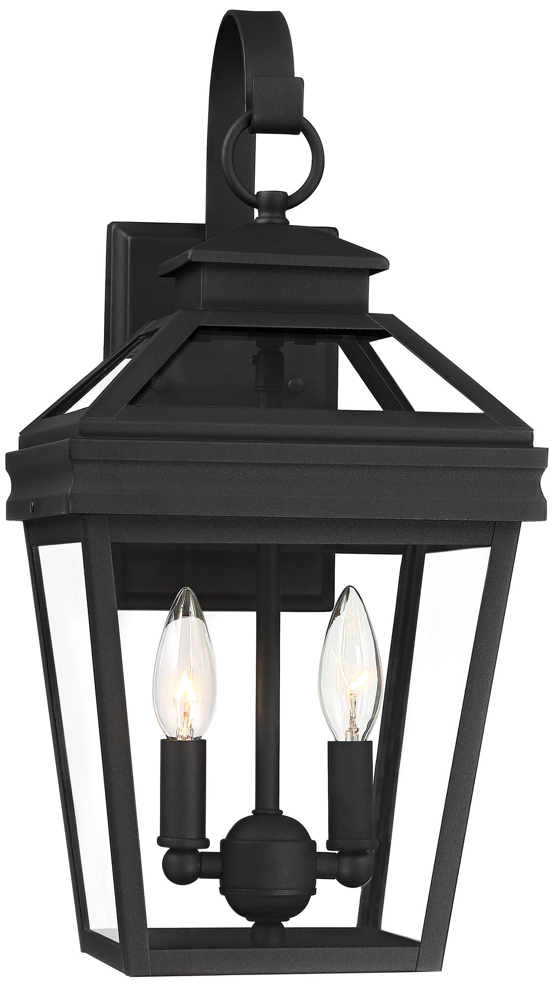 Franklin Iron Works Stratton Street 16 1/2"H Black Outdoor Wall Light