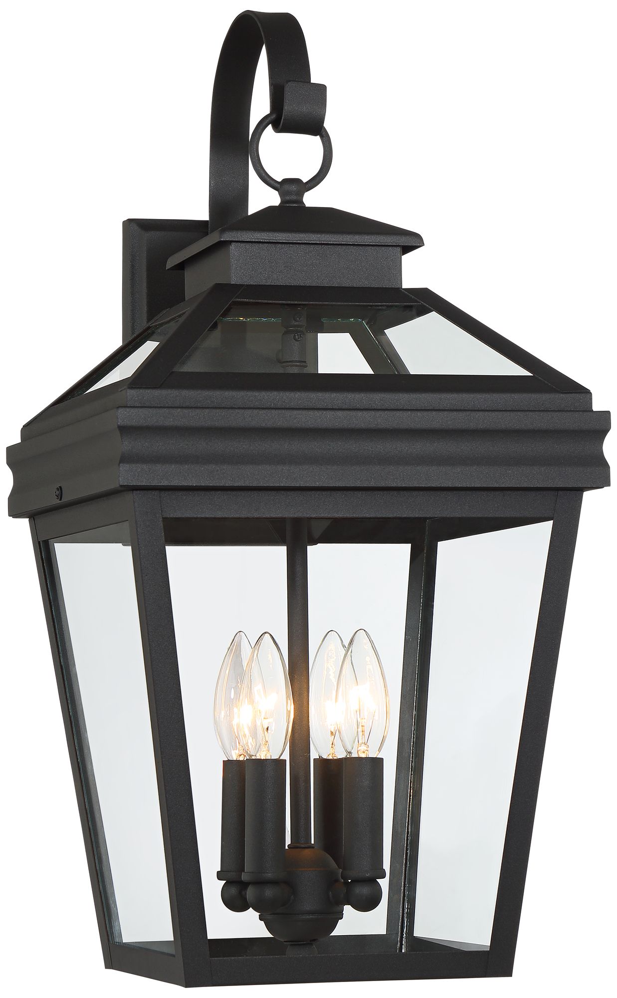 Image 3 Franklin Iron Works Stratton Street 22" Black Outdoor Lantern Wall Lt