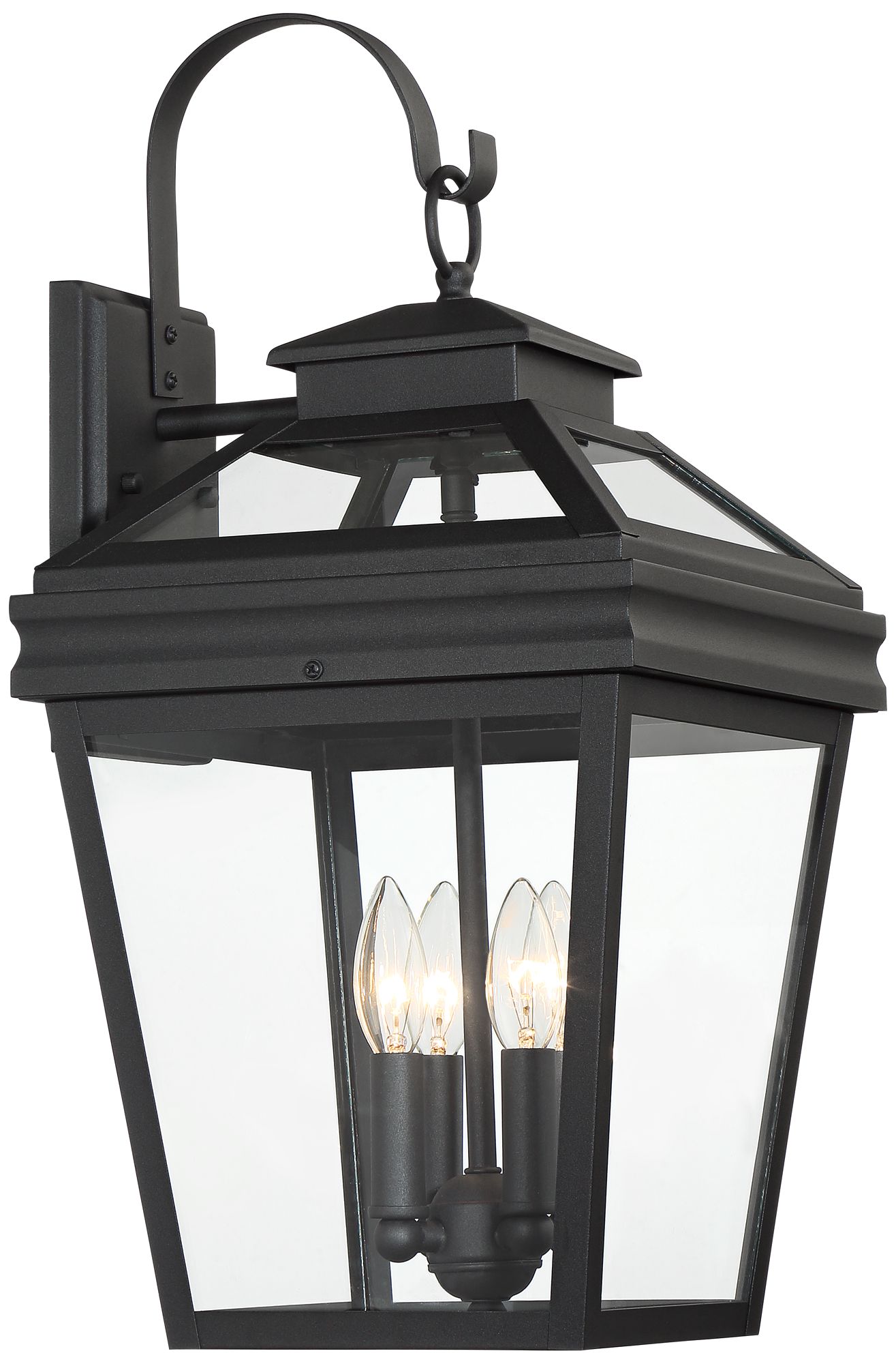 Image 6 Franklin Iron Works Stratton Street 22" Black Outdoor Lantern Wall Lt more views