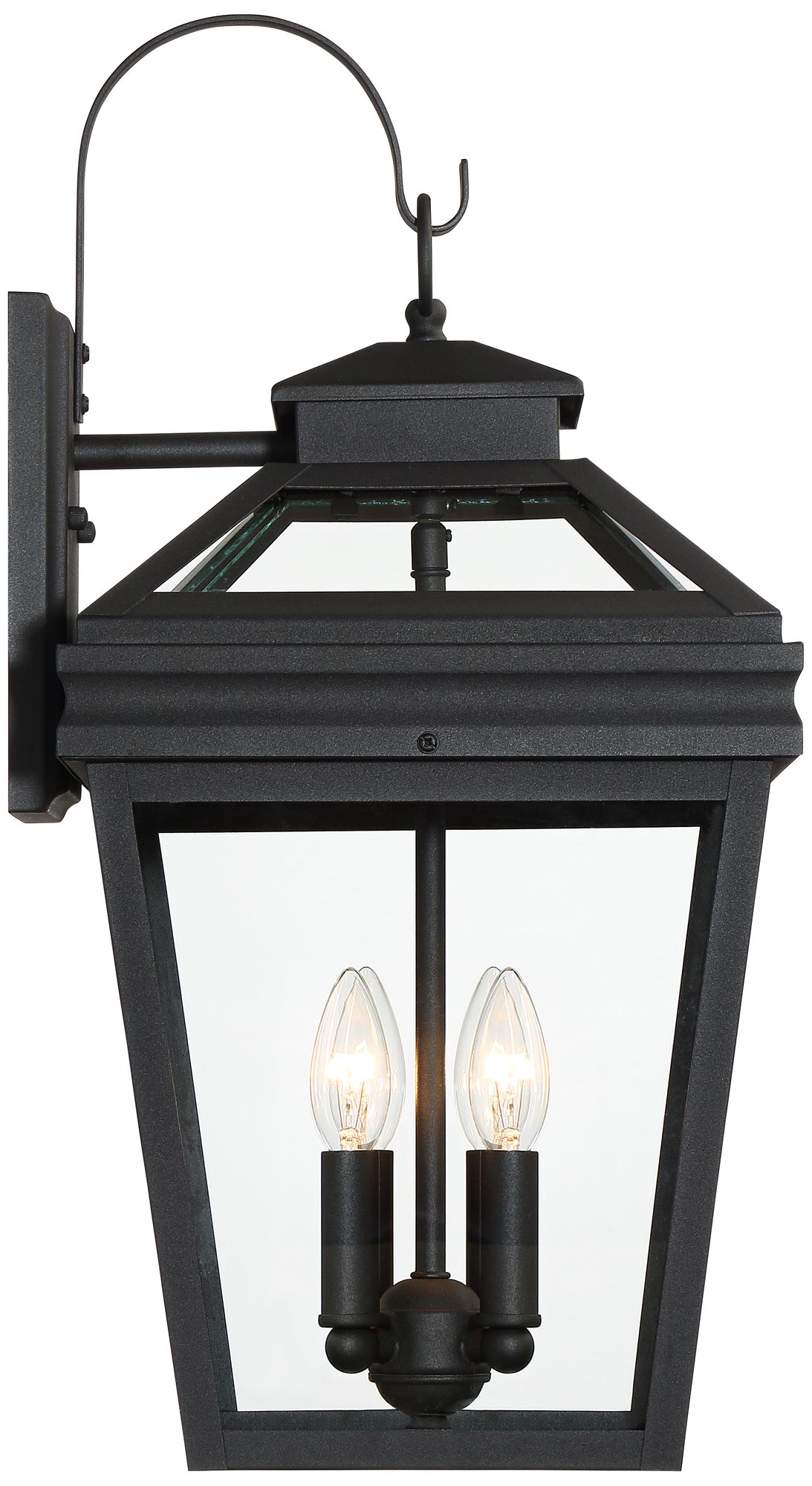 Image 7 Franklin Iron Works Stratton Street 22" Black Outdoor Lantern Wall Lt more views