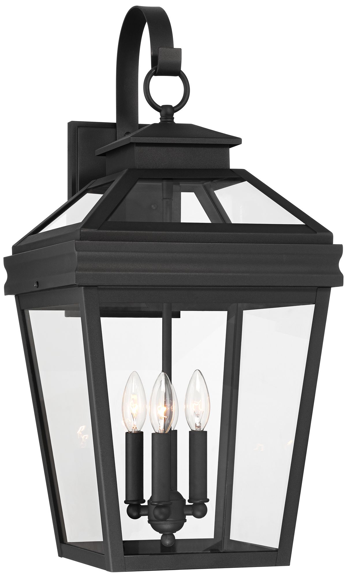 Franklin Iron Works Stratton Street 27" Black Outdoor Lantern Wall Lt