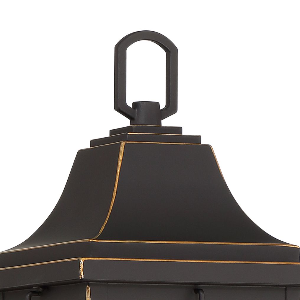Image 4 Franklin Iron Works Sunderland 15"H Matte Black Gold Outdoor Wall Lt more views
