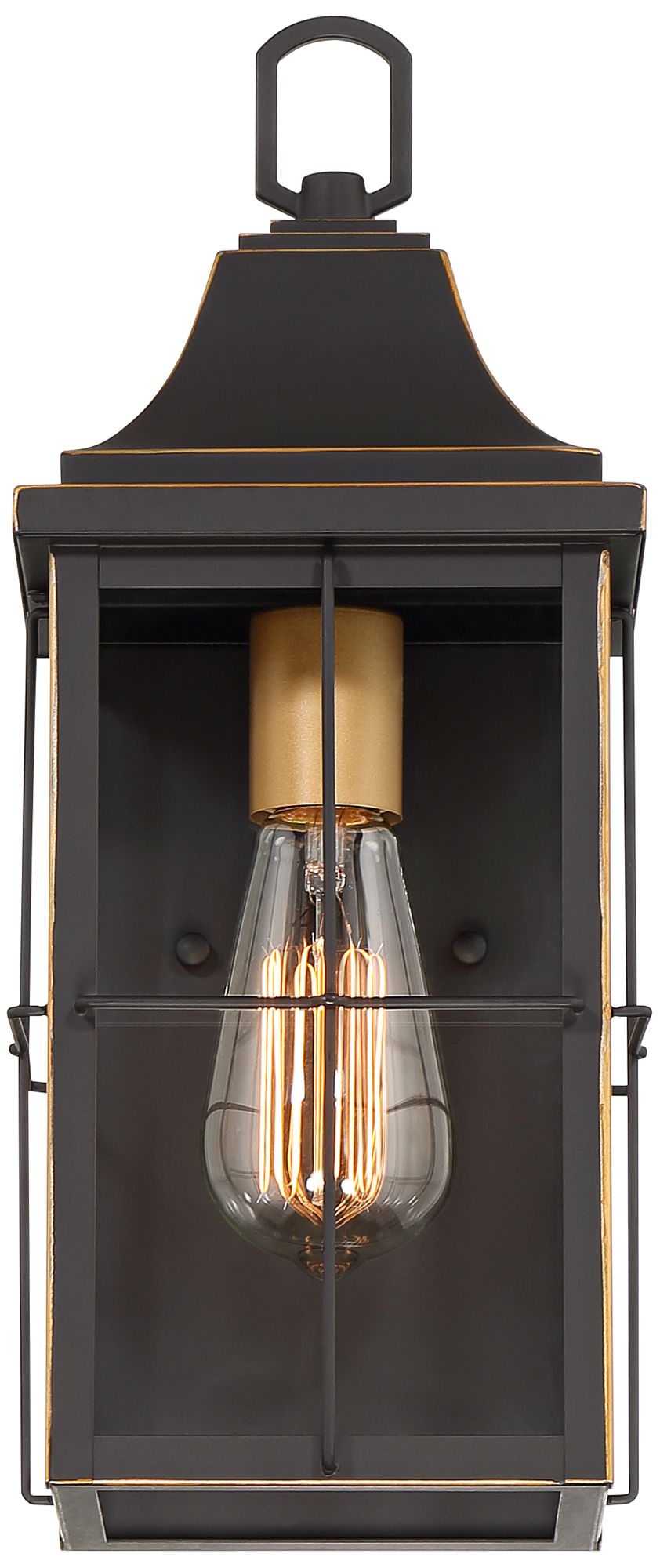 Image 5 Franklin Iron Works Sunderland 15"H Matte Black Gold Outdoor Wall Lt more views