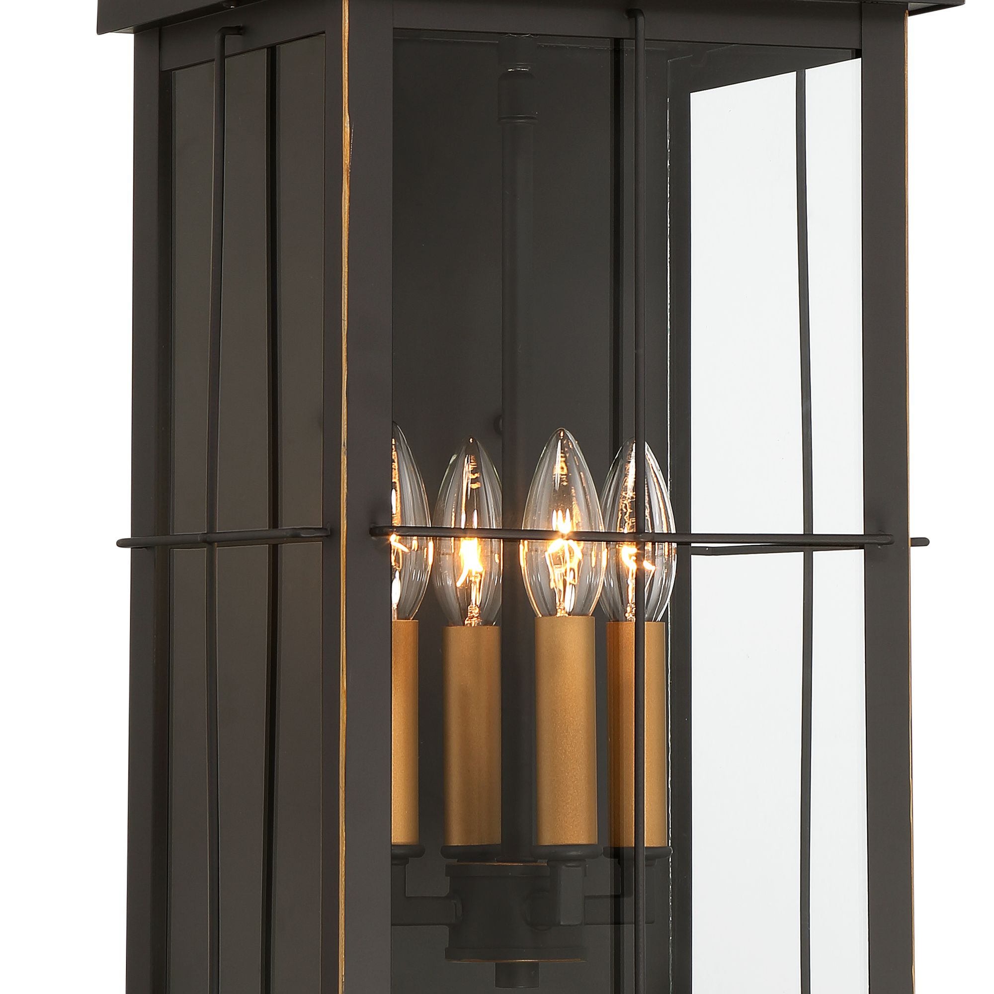Image 3 Franklin Iron Works Sunderland 24 3/4" Black/Gold Outdoor Wall Lantern more views