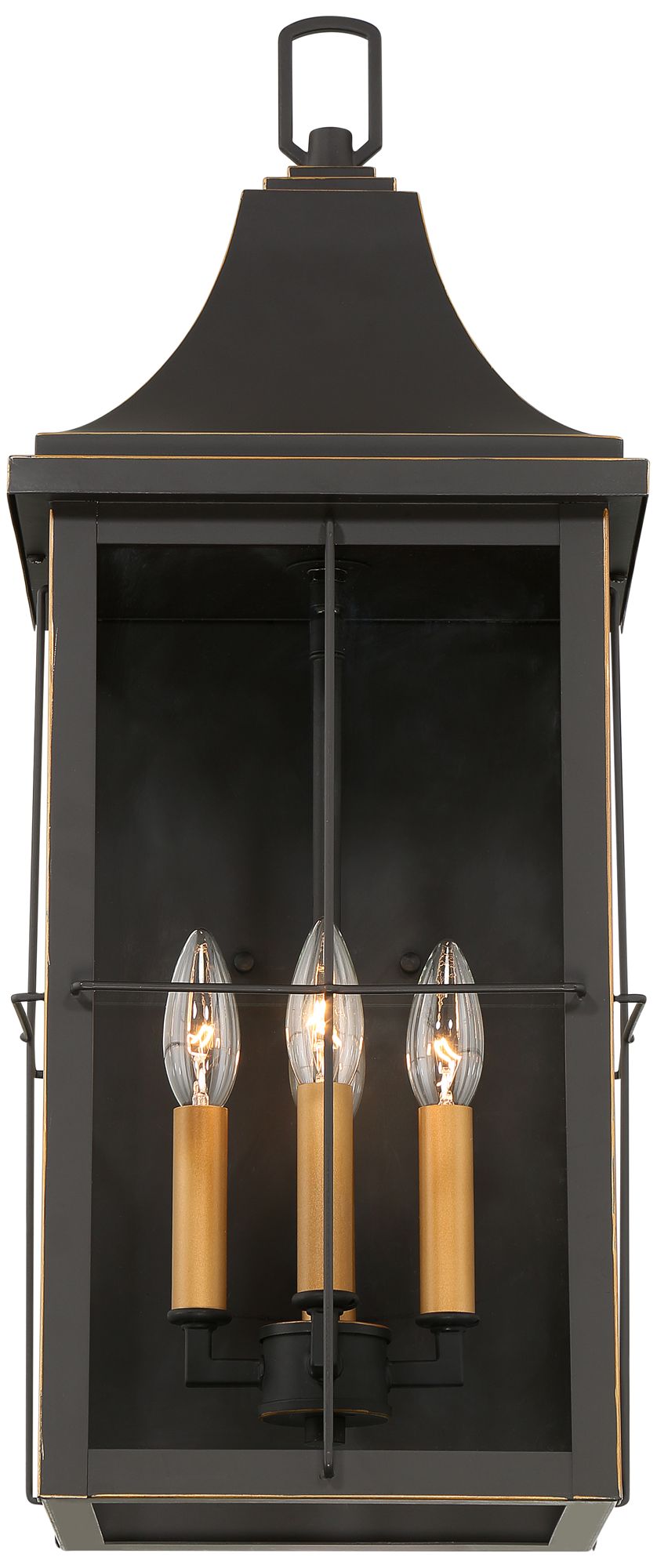 Image 5 Franklin Iron Works Sunderland 24 3/4" Black/Gold Outdoor Wall Lantern more views