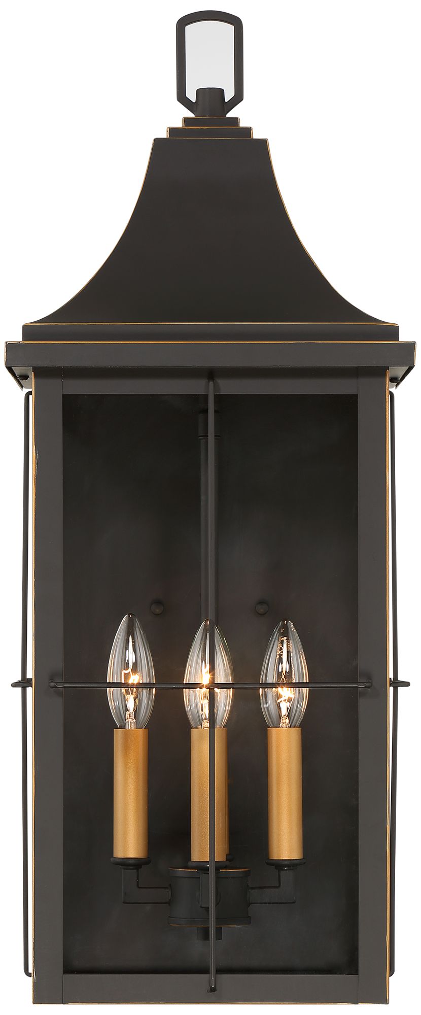 Image 6 Franklin Iron Works Sunderland 24 3/4" Black/Gold Outdoor Wall Lantern more views