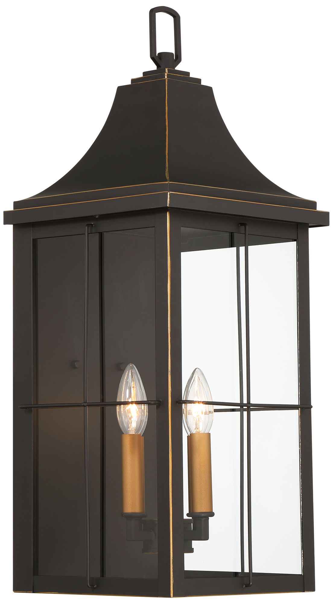 Image 7 Franklin Iron Works Sunderland 24 3/4" Black/Gold Outdoor Wall Lantern more views