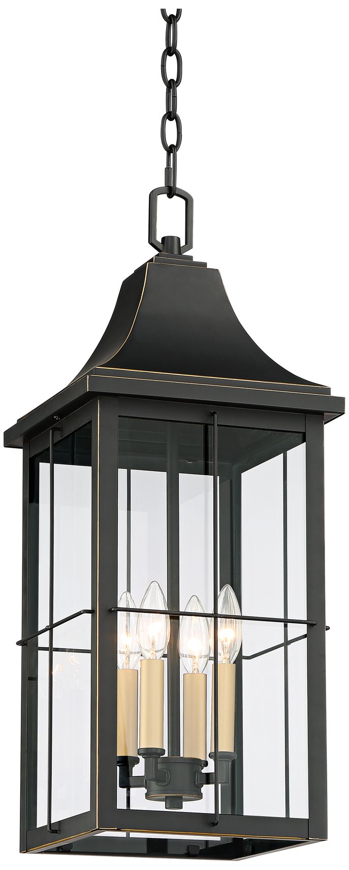 Image 2 Franklin Iron Works Sunderland 24 3/4"H Black Outdoor Hanging Light