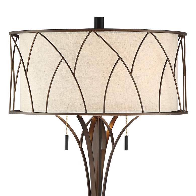Image 7 Franklin Iron Works Sydney 26" Linen and Bronze USB Table Lamp more views