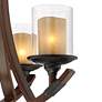 Thumbnail4 of Franklin Iron Works Tafford 27 1/2" Amber Glass 6-Light Chandelier more views