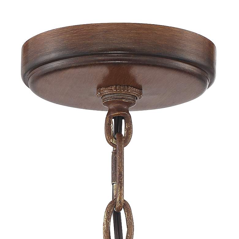 Image 6 Franklin Iron Works Tafford 27 1/2" Amber Glass 6-Light Chandelier more views