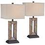 Franklin Iron Works Tahoe 26" Rectangular Slate Table Lamps Set of 2