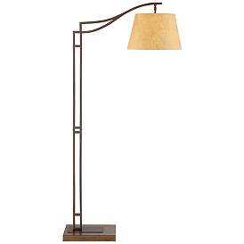 Image2 of Franklin Iron Works Tahoe 60" Bronze Arc Floor Lamp with USB Dimmer