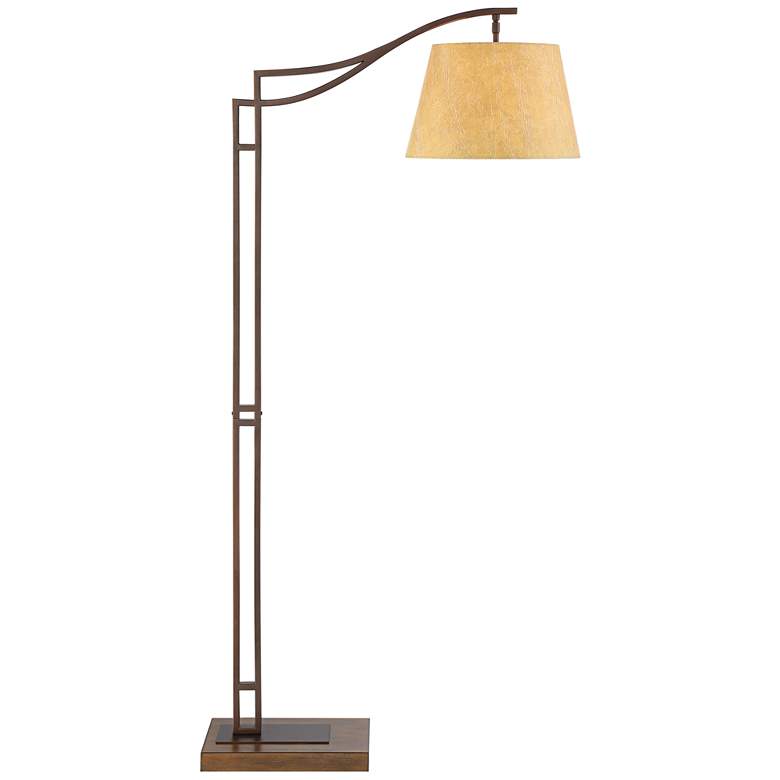 Image 2 Franklin Iron Works Tahoe 60 inch Bronze Arc Floor Lamp with USB Dimmer