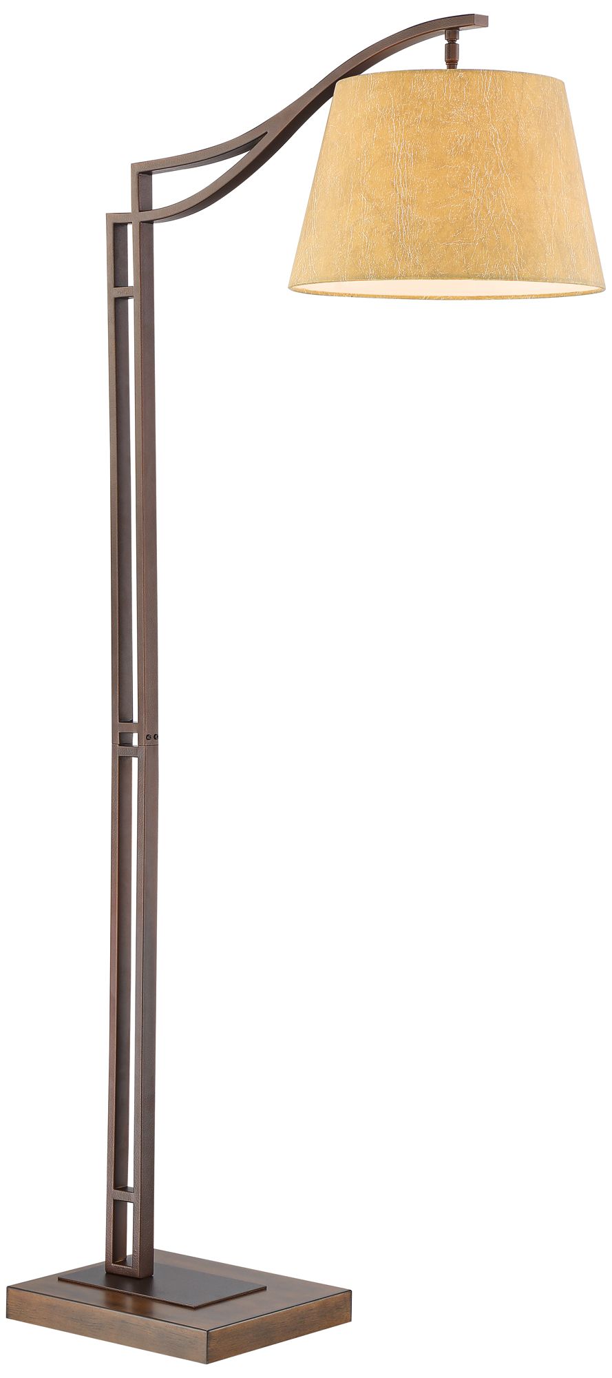 Franklin Iron Works Tahoe 60" Bronze Arc Floor Lamp with USB Dimmer