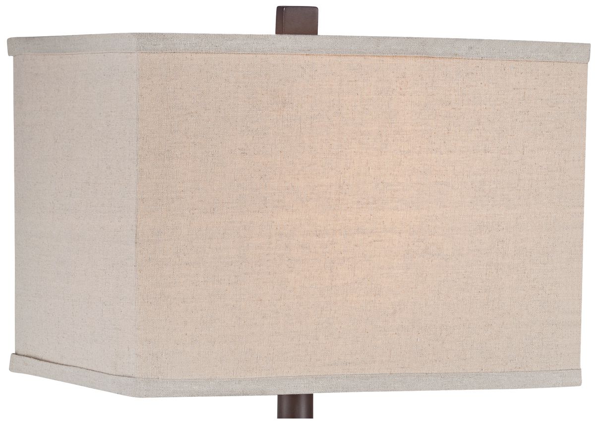 Image 3 Franklin Iron Works Tahoe Rectangular Faux Slate Table Lamp with Dimmer more views