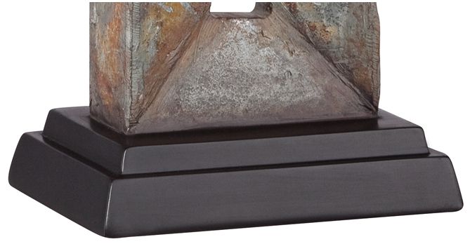 Image 5 Franklin Iron Works Tahoe Rectangular Faux Slate Table Lamp with Dimmer more views